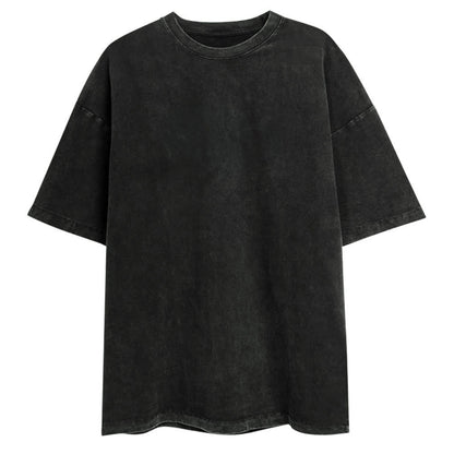 Washed and old short-sleeved T-shirt summer relaxation casual round neck washed polished short-sleeved T-shirt