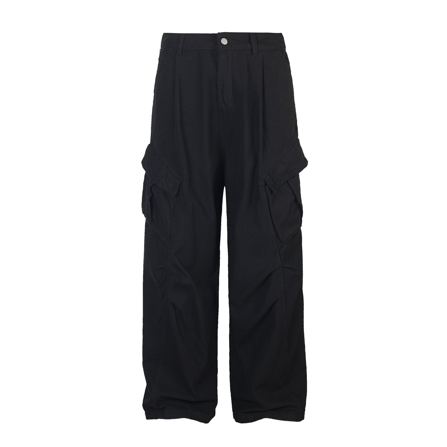 Cargo Wide Leg Pants Multi-Pocket Loose Fit Straight Leg Streetwear Couple Casual Vintage Patchwork Trousers | Cargo Wide Pants