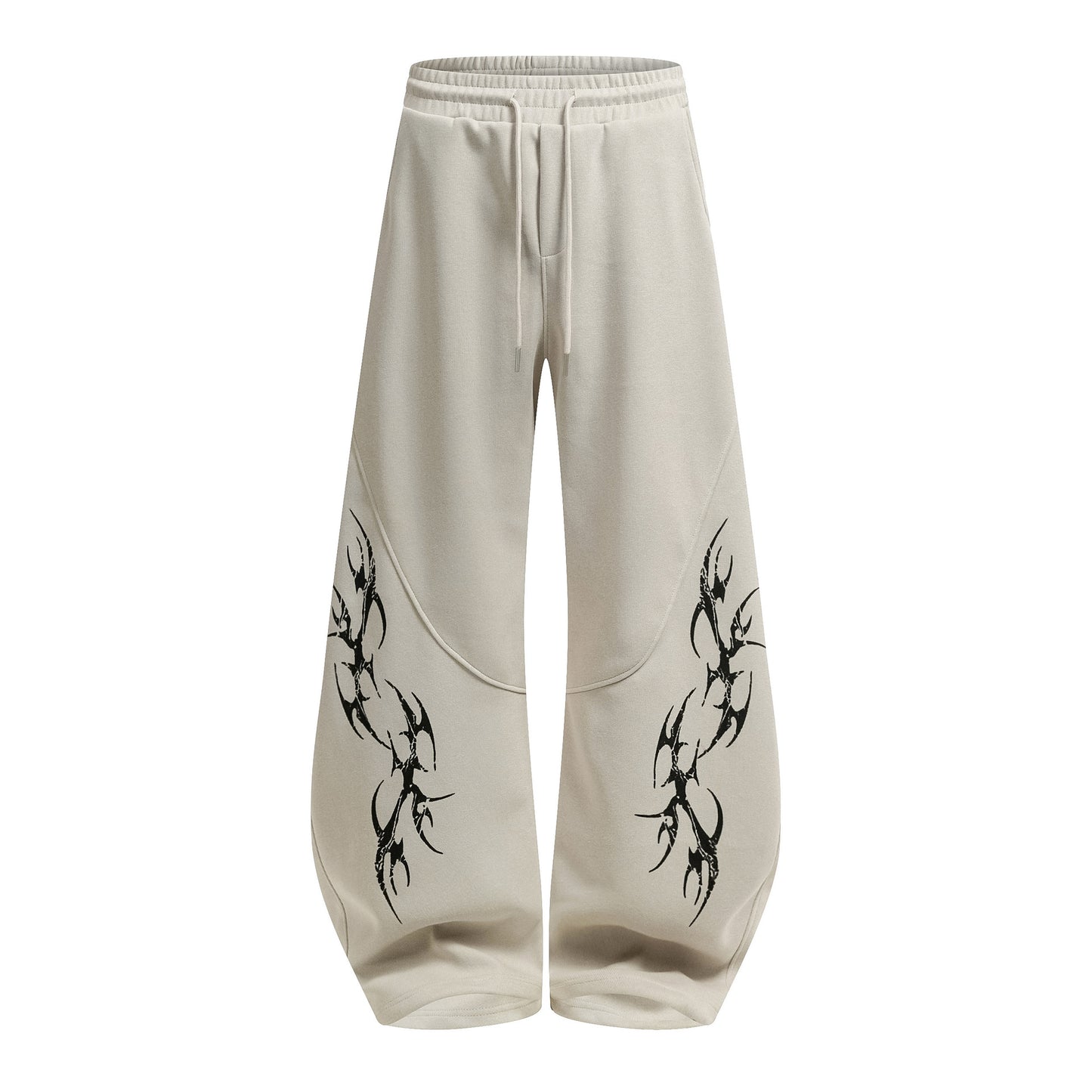 Tribal Graphic Wide Leg Drawstring Sweatpants
