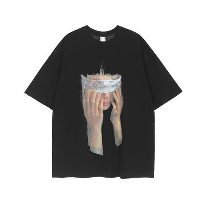 DARKAGE Oil Painting Blindfolded Figure Heavyweight Tee