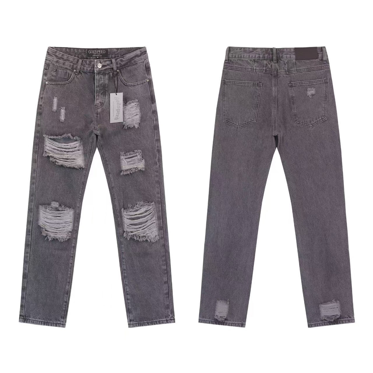 Godspeed Jeans #8211 (Distressed Retro Back Embroidery Denim)