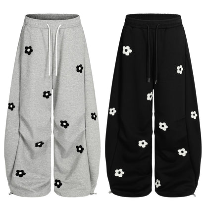 DARKAGE Floral Chenille Patchwork Sweatpants