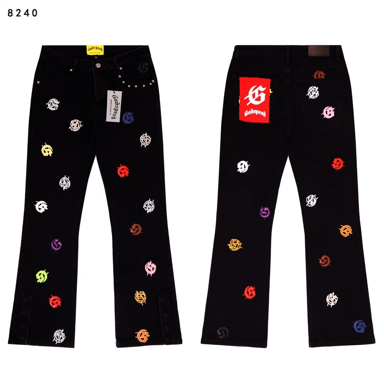 Godspeed Jeans #8211 (Distressed Retro Back Embroidery Denim)