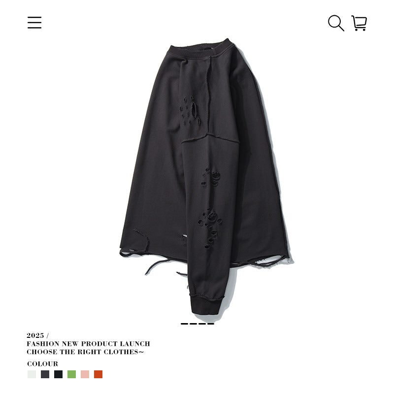 Seakoff Heavy Ripped Oversized Long Sleeve Shirt