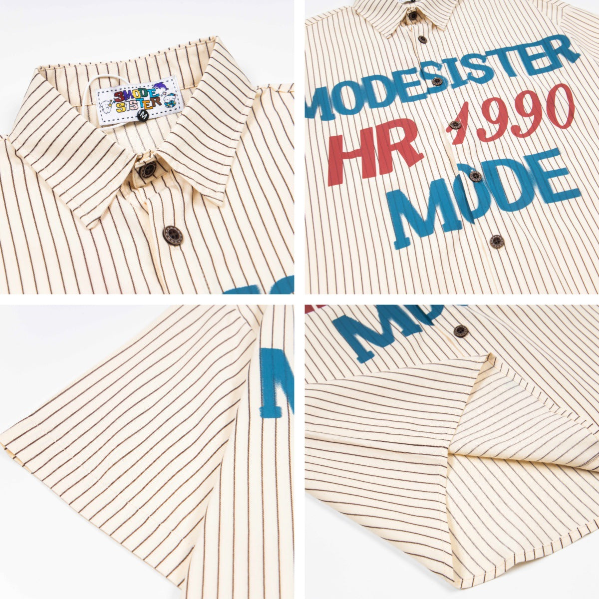 Mode 1990 Casual Business Oversized Tie Shirt