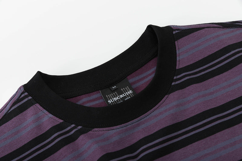 Women's American Varsity Stripe Letter Embroidery Short Sleeve T-Shirt Loose Lazy Casual Unisex Top | Varsity Stripe Tee