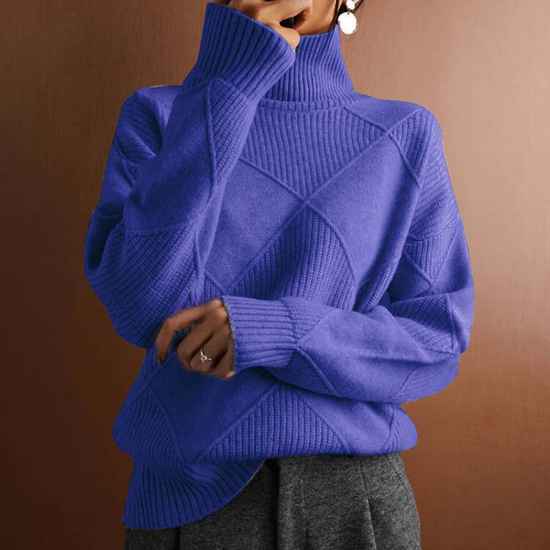 Erica | Textured Turtleneck Knit Sweater - Seldom Seen Styles