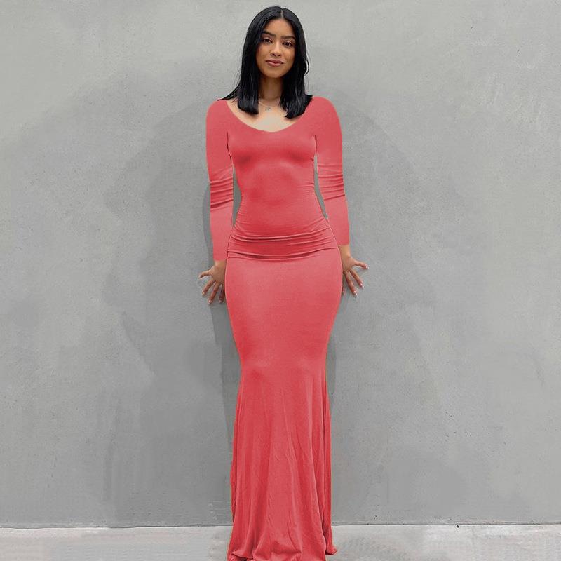 Women's Bodycon Maxi Dress Spaghetti Strap Slim Fit Lounge Dress Casual Sleeveless Dress