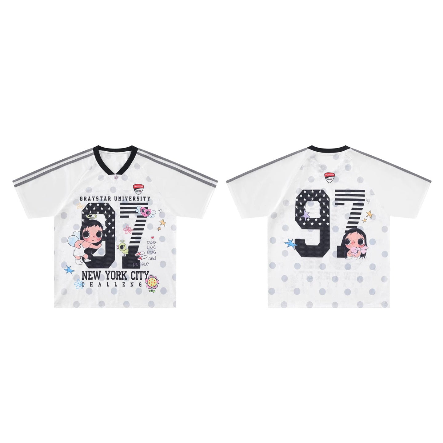 DARKAGE No.67 Angel Polka Dot Stripe Football Jersey