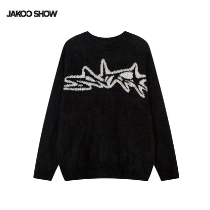 YAVIORA Jacquard Knit Sweater - Vintage Fleece Pullover