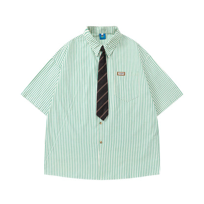 Striped Shirt with Vintage Tie