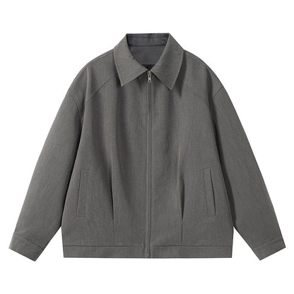 Minimalist Raglan Sleeve Zipper Jacket