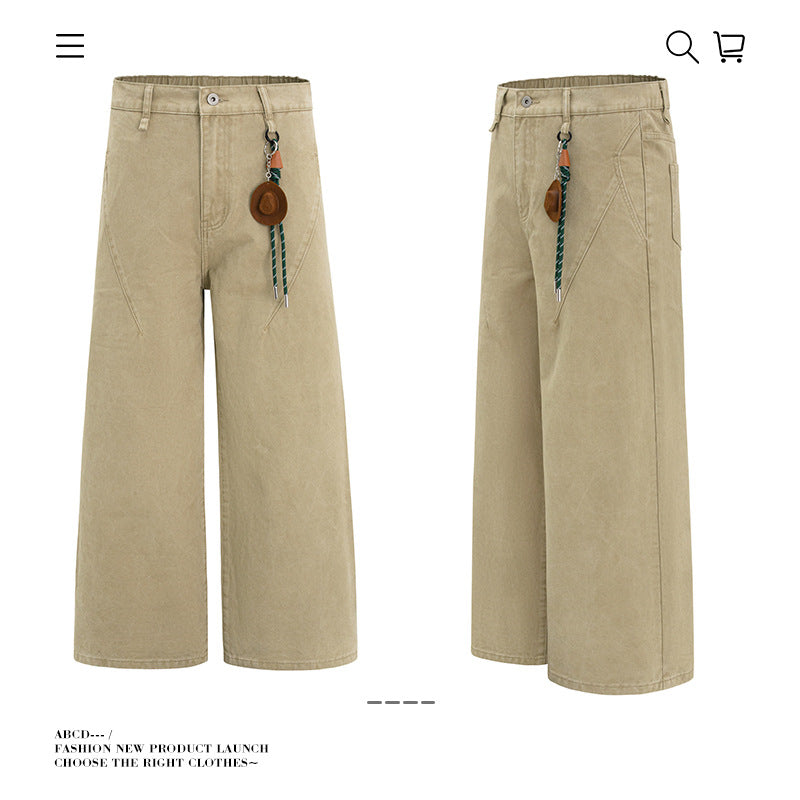 Seakoff Vintage Mud-Washed Trousers with Cowboy Hat Keychain