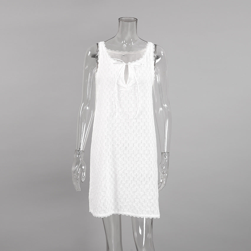 nightgown cotton silk suspender short skirt pajamas sexy hollow fashion outerwear loungewear women - Seldom Seen Styles