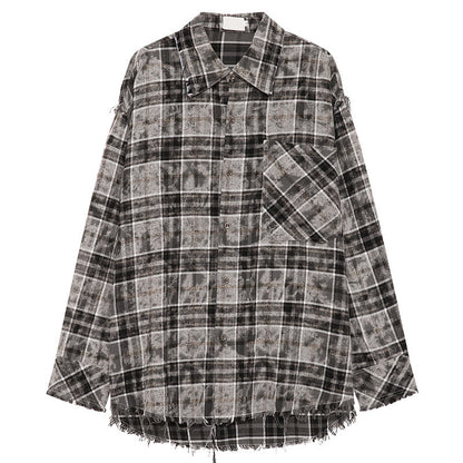 CLOUT COLLECTION ™ | Distressed Vintage Plaid Button Up