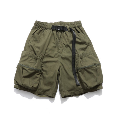 Loose Fit Cargo Shorts Elastic Waist Multi Pocket Drawstring Casual Summer Streetwear Unisex Wide Leg Shorts | Kaji Cargo