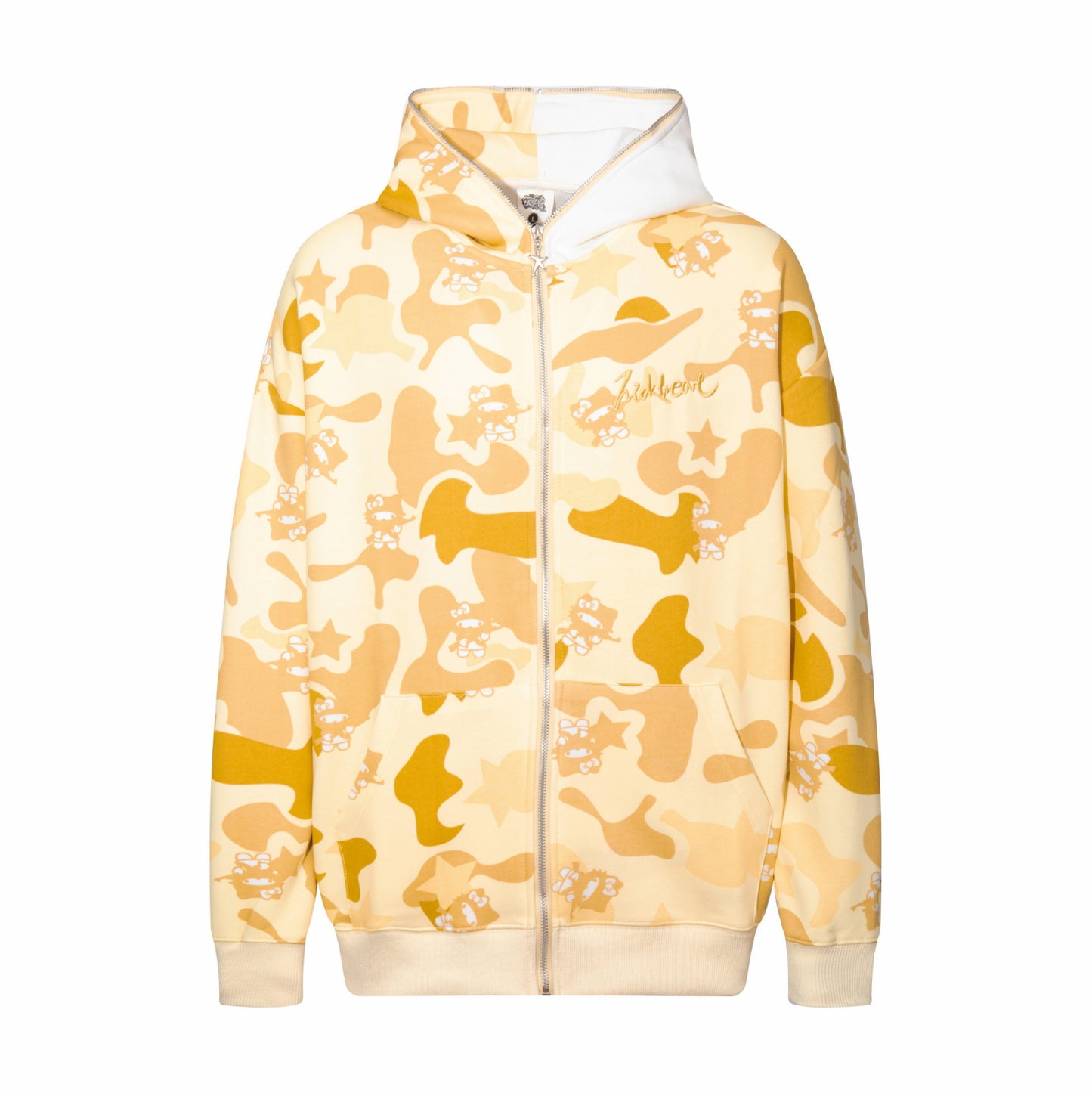Women's American Original Hello Kitty Ear Camo Print Hooded Zip Cardigan Sweater Jacket Cute Casual | Kitty Camo Hood
