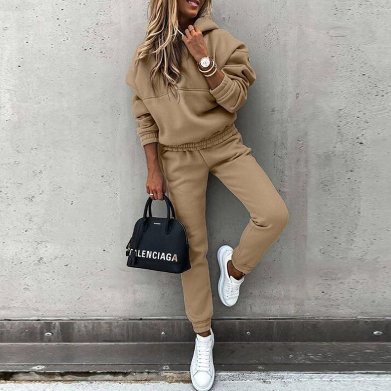 Women's Fleece Hoodie and Jogger Set Oversized Tracksuit Two Piece Lounge Set Casual Sweat Suit