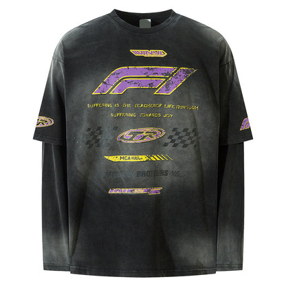 Motorsport Graphic Layered Tee | Y2K Racing Streetwear