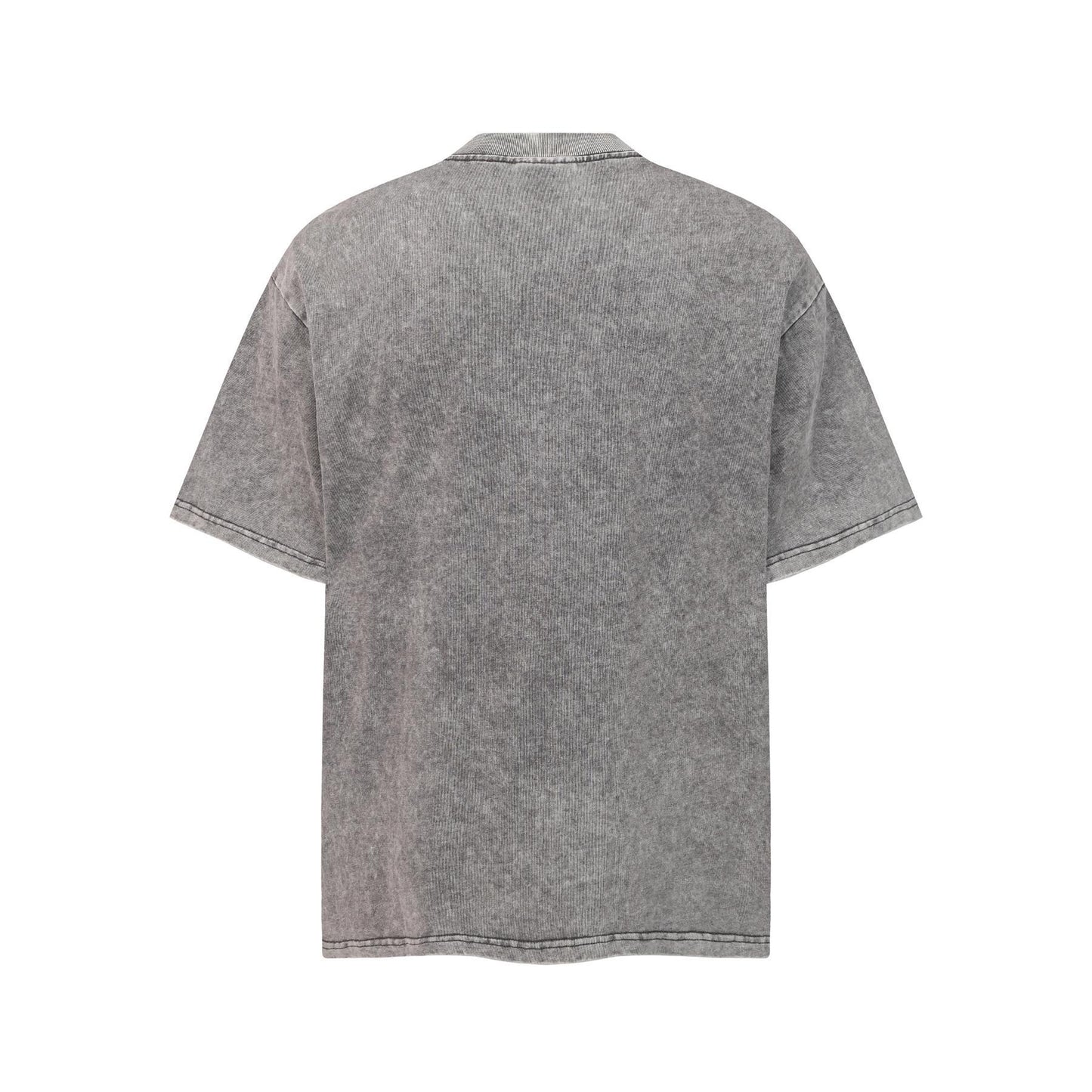 Crew Neck Short Sleeve Acid Washed Deconstructed Spliced Pocket T-Shirt Loose Oversized High Street Casual Couple Top | Acid Splice