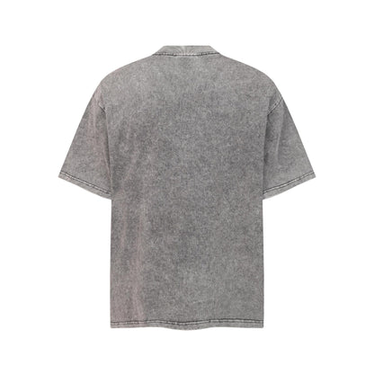 Crew Neck Short Sleeve Acid Washed Deconstructed Spliced Pocket T-Shirt Loose Oversized High Street Casual Couple Top | Acid Splice