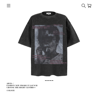VANCARHELL Infomania Cat Hidden Stroke Black Wash T-shirt