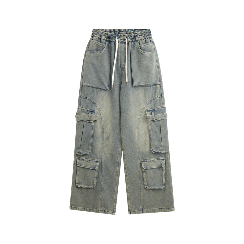 High Street HipHop Dance Straight Leg Jeans Loose American Style Casual Trendy Denim Pants | HipHop Straight Jean