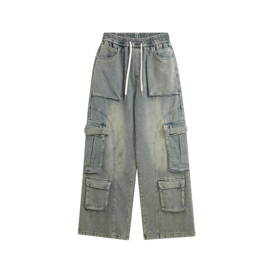 High Street HipHop Dance Straight Leg Jeans Loose American Style Casual Trendy Denim Pants | HipHop Straight Jean