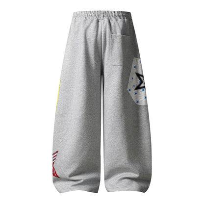 DARKAGE No.26 Plaid Mesh Patchwork Heavyweight Sweatpants