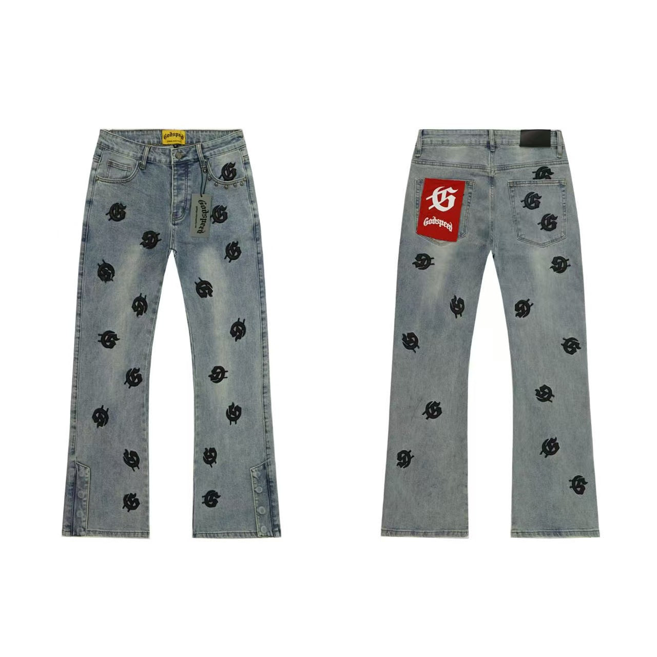 Godspeed Jeans #8211 (Distressed Retro Back Embroidery Denim)