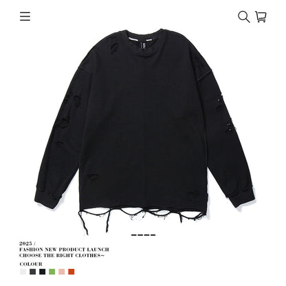 Seakoff Heavy Ripped Oversized Long Sleeve Shirt