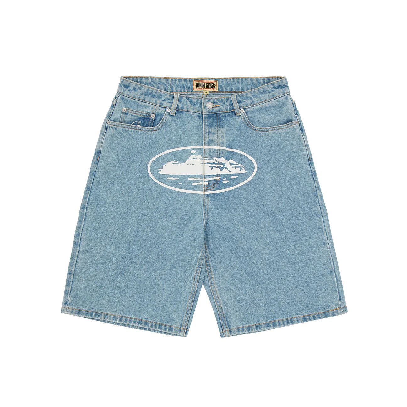 Men's Star Embroidered Denim Shorts Baggy Jorts Loose Fit Streetwear Jean Shorts Y2K Skate Shorts