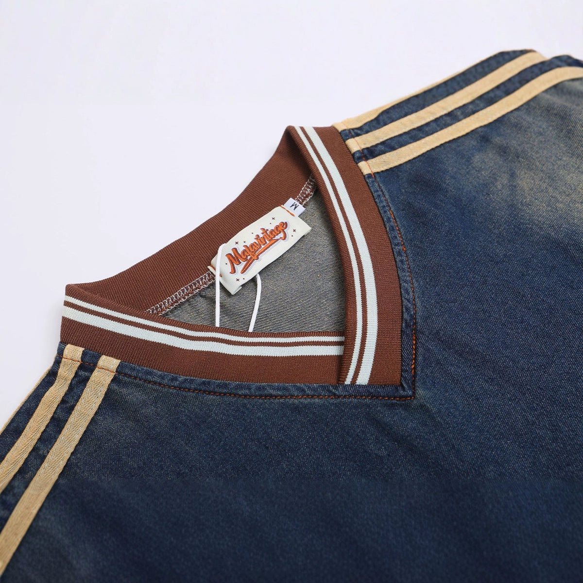 Vintage Brooklyn Ombre Denim Shirt 或 Denim Embroidered Letter Loose Shirt