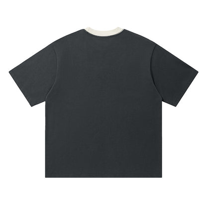 Heart Collage Graphic Oversized T-Shirt Faux Layer Crew Neck Short Sleeve Casual Summer Streetwear Tee | Less Know Tee