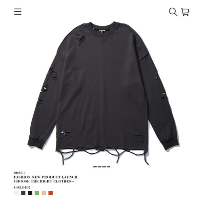 Seakoff Heavy Ripped Oversized Long Sleeve Shirt