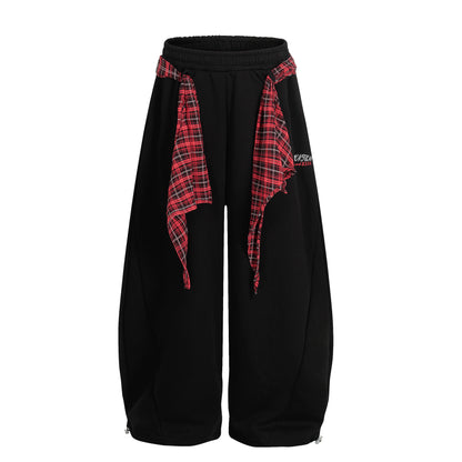 Aelfric Eden Plaid Tie Baggy Barrel Sweatpants
