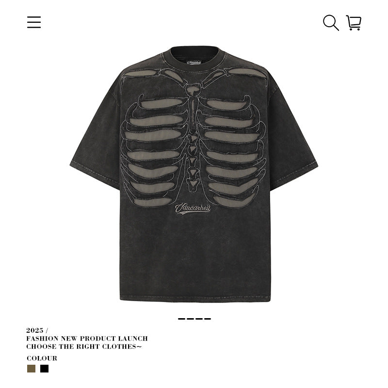 VANCARHELL Skeleton Ribcage T-Shirt