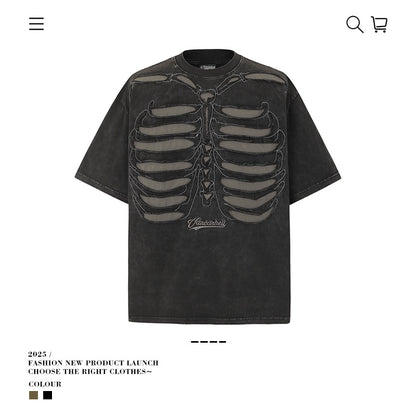 VANCARHELL Skeleton Ribcage T-Shirt