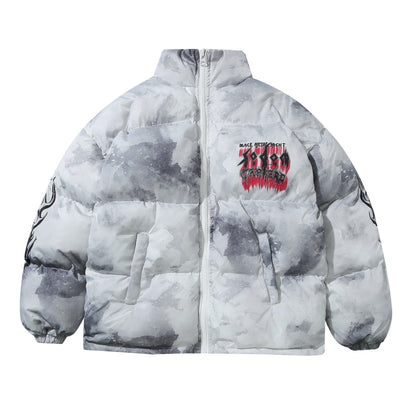 Women's American Street Oversized Hand-Stuffed Cotton Puffer Jacket Couple Autumn Winter Casual Unisex | Street Puffer Duo
