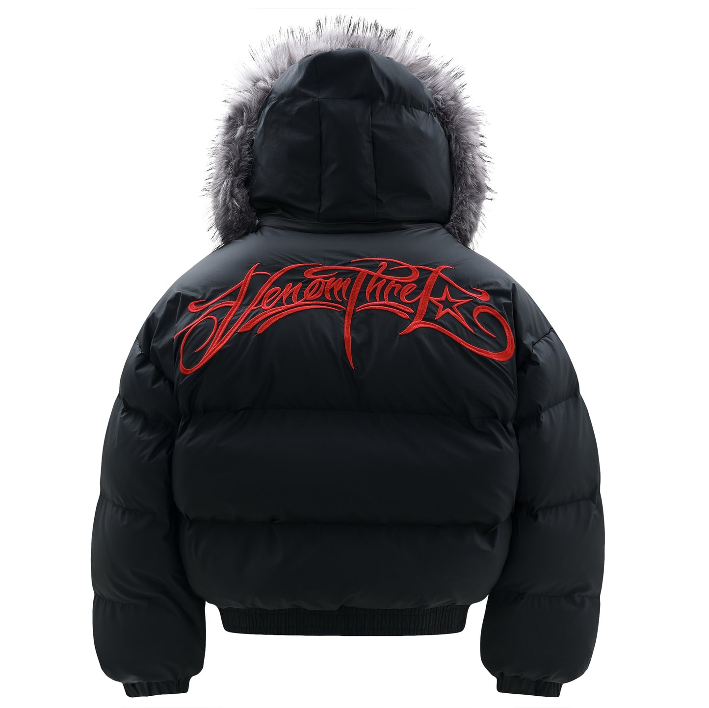 Women's High Street Letter Embroidery Removable Fur Collar Puffer Jacket Warm Oversized Winter Cotton Coat Unisex | Fur Collar Puffer