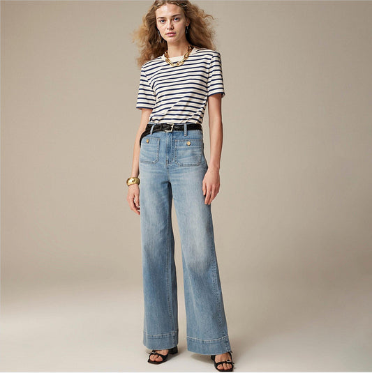 Tummy Control Sailor Wide Leg Trouser - Seldom Seen Styles