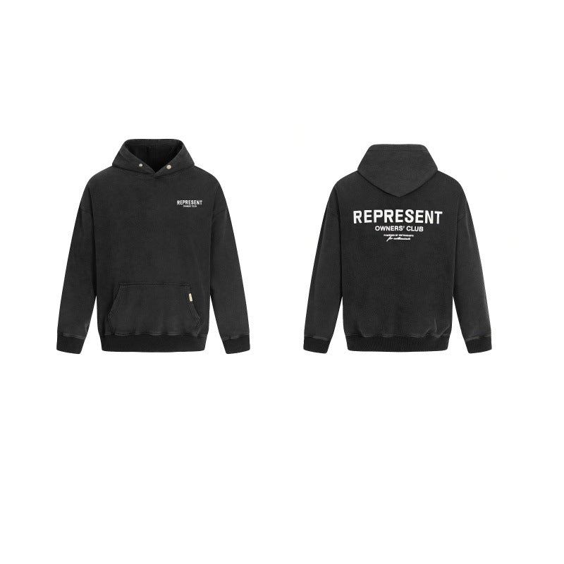 Unisex Oversized Graphic Hoodie Casual Streetwear Sweatshirt Letter Print Pullover Hooded Jumper for Men and Women