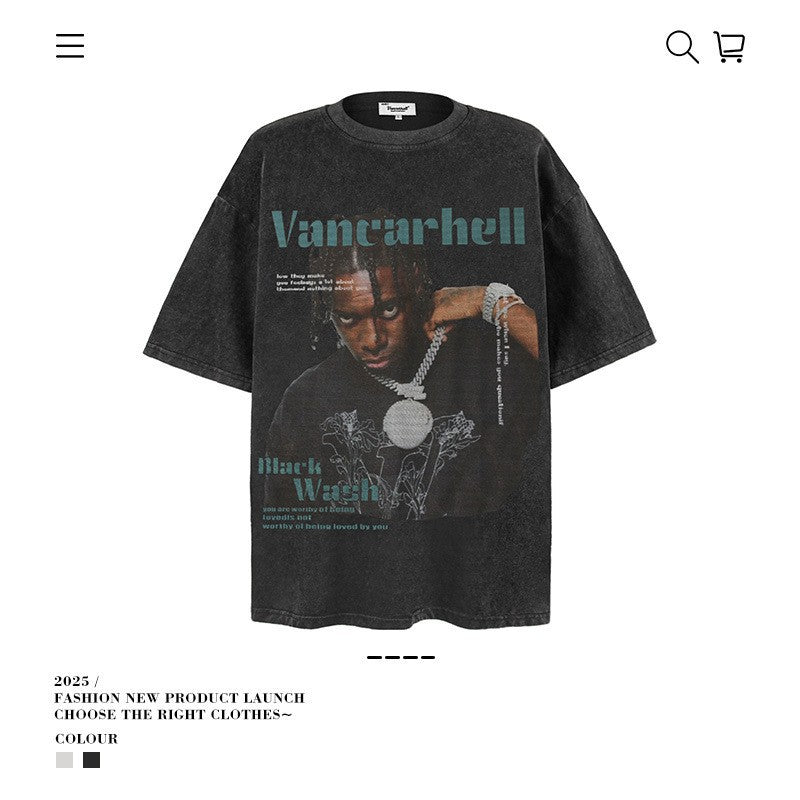 VANCARHELL 16-Grid Cartoon Avatars Graphic Tee