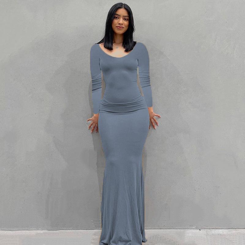 Women's Bodycon Maxi Dress Spaghetti Strap Slim Fit Lounge Dress Casual Sleeveless Dress