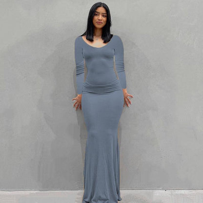 Women's Bodycon Maxi Dress Spaghetti Strap Slim Fit Lounge Dress Casual Sleeveless Dress
