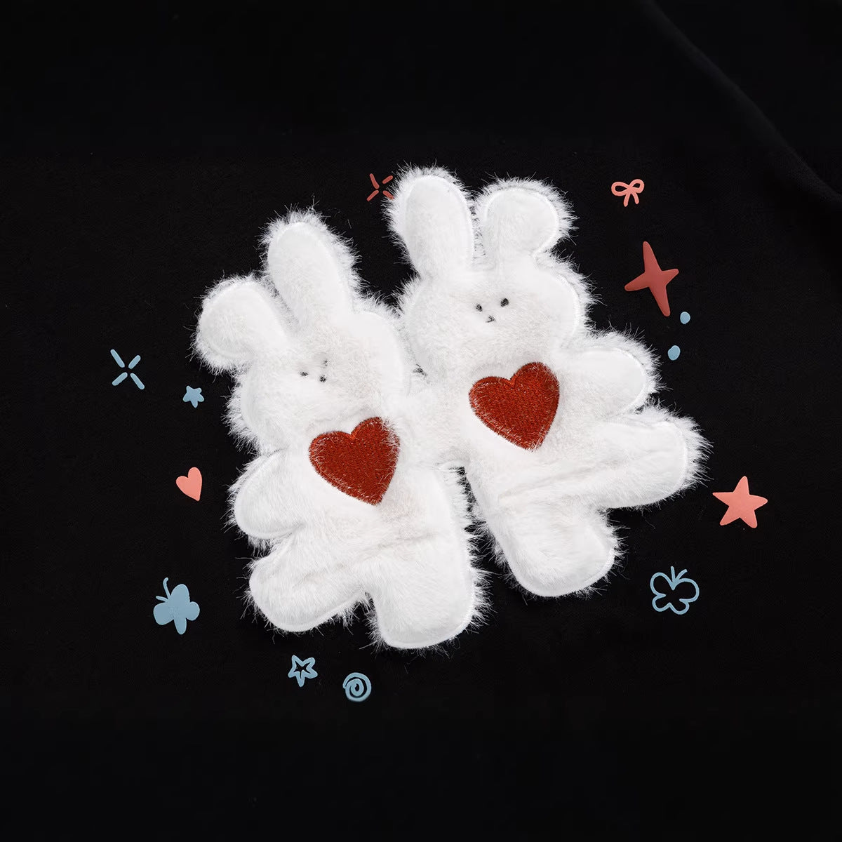 Fluffy Bear Embroidery Graphic T-Shirt Short Sleeve Crew Neck Loose Casual Summer Streetwear Tee | Fluffy Bear Tee