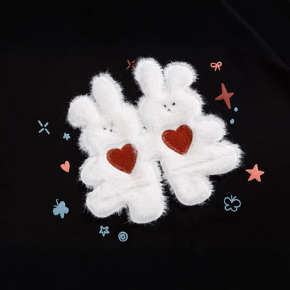 Fluffy Bear Embroidery Graphic T-Shirt Short Sleeve Crew Neck Loose Casual Summer Streetwear Tee | Fluffy Bear Tee