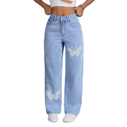 Rhinestone Butterfly Jeans