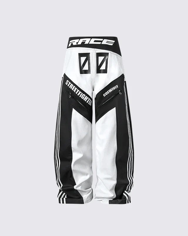 KIIKIO Racing Style Oversized Streetwear Jacket with Graphic Prints