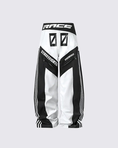 KIIKIO Racing Style Oversized Streetwear Jacket with Graphic Prints